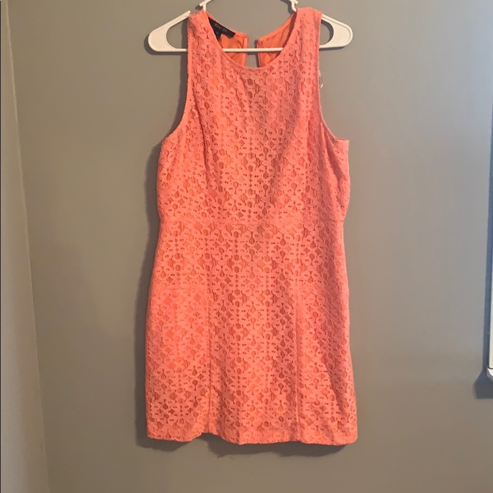 Pink heart print mini dress